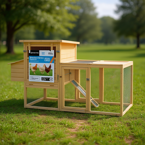 Poulailler en bois D0100HA8NUY 2 en 1, cage à volailles écologique pour le soin des animaux - Product Image 2