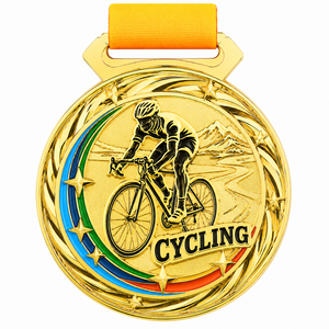 Fabricante de medallas deportivas personalizadas de alta calidad, medalla de carrera chapada en oro, plata y bronce con cinta. - Product Image 1