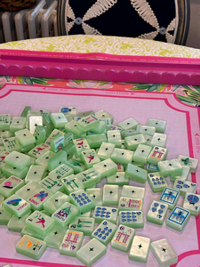 Tuiles de Mahjong de Luxe à Finition Perle Verte Matcha - Édition Designer « Garden Light », Ensemble de Jeu Personnalisé Portable - Product Image 5