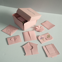 Boîte cadeau créative pliable en papier rose écologique avec laminage mat, tendance mode DIY, pour bijoux