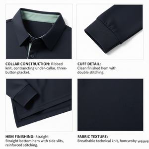 Camisa Polo de Manga Larga para Hombre de Alta Calidad, Estilo Casual de Negocios, con Cuello, TKAN979D, Transpirable, de Algodón Suave, Corte Ajustado, Precio Bajo - Product Image 2