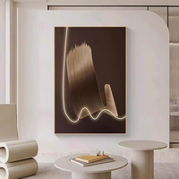 Vente en gros d'œuvres d'art abstraites de haute qualité avec bandes lumineuses LED pour la décoration murale et l'encadrement de tableaux