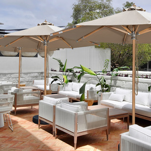Paraguas impermeable para muebles de exterior de <span class=keywords><strong>madera</strong></span> de teca para jardín, patio, hoteles y parques - Product Image 2