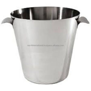 Metal SS Shiny Polished Wine <b>Bucket</b> With Handle Factory Direct Custom Metal <b>Beer</b> <b>Bucket</b> Champagne Cooler - Product Image 1