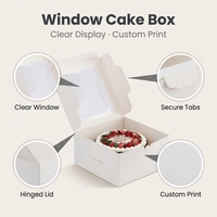 Emballage alimentaire en gros pour pâtisseries et desserts : Boîtes en carton blanc ivoire avec fenêtre transparente, plateau intérieur et pelliculage mat, recyclables