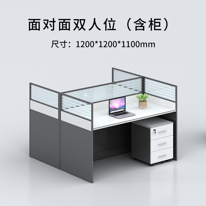 Face-to-face double seat including cabinet