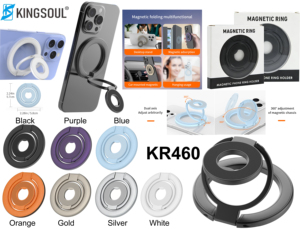 Premium Dual-Sided Magnetic Phone <b>Ring</b> Stand - 360° Rotation, Strong N52 <b>Magnet</b>, Foldable Design for iPhone & Android Devices - Product Image 6