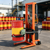 Rotateur de fûts électrique 1500 mm à manivelle manuelle, capacité 450 kg, basculeur hydraulique pour fûts d'huile pour atelier