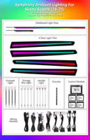 ICarsin Éclairage d'ambiance intérieur de voiture Symphony 256 couleurs pour Skoda Superb 2016-2025, accessoires de décoration et garnitures