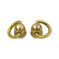 Rivet à clous en laiton Chicago Stud Screw 360 Degree Rotation Ball Post Head Buttons avec D Ring