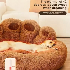 Klassisches Faser-Hundebett für alle Jahreszeiten, abnehmbar und waschbar, warm und bequem für kleine bis große Hunde & Katzen - Product Image 4