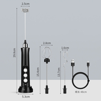 Oempromo Mousseur à lait électrique automatique rechargeable par USB, 3 vitesses, avec 3 fouets