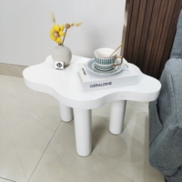 Table basse crème moderne simple 60x35x40cm, table créative pour petit espace, meuble de salon en bois massif, livraison directe
