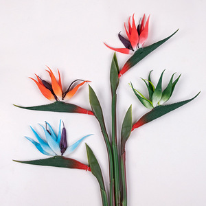 Fleur artificielle d'oiseau de paradis en plastique PU, fil métallique, haute simulation, branche unique, décoration intérieure, accessoires de photographie - Product Image 3