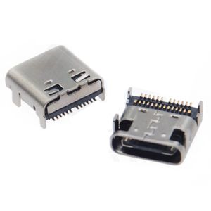 Conector Hembra Tipo-C de 24 Pines, Montaje SMT y DIP de Doble Fila con 4 Pines de Fijación, Contactos de Resorte y Postes de Posicionamiento para Placa PCB - Product Image 1