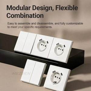 Prise murale française standard européenne MEZEEN avec ports de charge USB-A USB-C, prise murale <span class=keywords><strong>2P</strong></span>+<span class=keywords><strong>T</strong></span>, panneau <span class=keywords><strong>PC</strong></span> au toucher doux, <span class=keywords><strong>16A</strong></span> - Product Image 3
