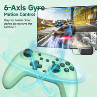Contrôleur de jeu BT sans fil RGB Light pour Nintendo Switch PC Steam Android avec double vibration 6 axes pour les joueurs