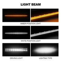 Nebrixglova WLB-01 Barre lumineuse LED pour camion et voiture, faisceau combiné 12'' 32'' 42'', blanc, ambre, DRL, tout-terrain 4x4, nouvelle, 30000LM, 12V