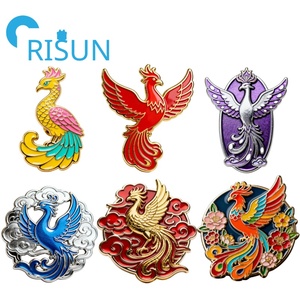 Épingles personnalisées en émail 3D <span class=keywords><strong>Phoenix</strong></span> Rising broche oiseau créature mythologique magique chinoise broche <span class=keywords><strong>Phoenix</strong></span> émail dur épinglette insigne - Product Image 1