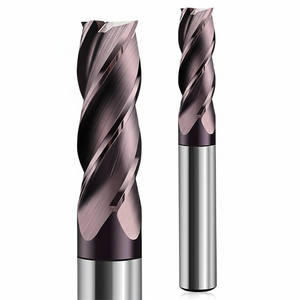 מקדח קצה מרובע HRC58 עם 4 חריצים, מצופה AlTiN, עשוי טונגסטן קרביד, לכלי עיבוד שבבי CNC עבור פלדת סגסוגת - Product Image 4