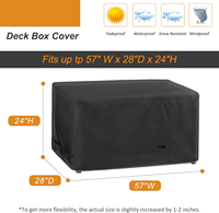 Housse de protection rectangulaire en tissu Oxford imperméable et anti-poussière pour mobilier de jardin, avec cordon de serrage, pour table de brasero et coffre de rangement