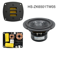 Samtronic Kit DIY d'enceintes de médiums et de graves en aluminium de 6,5 pouces + Tweeter AMT et filtres de crossover pour la division des fréquences audio