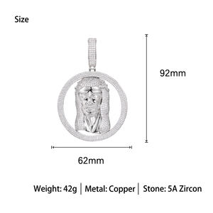จี้พระเยซูแบบฮิปฮอปชุบทอง ประดับเพชรซิคอน 5A ระยิบระยับ สำหรับผู้ชาย จาก Kaleido Wholesale Jesus Series - Product Image 6