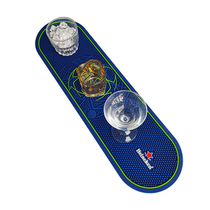 Heavy Duty PVC Silicone Bar Mat Custom Logo Rubber Pub Rail Mat Spill Proof Drip Tray Beer Mat Non Slip Countertop Pad - Product Image 2