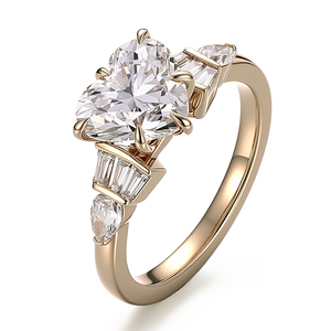 Anillo de diamantes de laboratorio personalizado PROVENCE, corte corazón, diamante certificado IGI, anillo de compromiso y boda, anillo de oro vintage de 18k, banda para mujer - Product Image 2