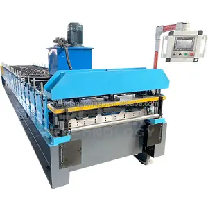 Máquina formadora de rollos de prensa de azulejo esmaltado de panel de techo de chapa de acero de metal de techo hidráulico