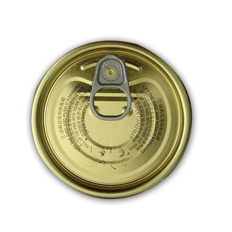 Whole Sale Gold Color Tuna Easy Open Lids Metal Lids TFS EOE for Food Packaging