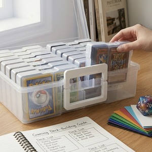 Boîte de rangement transparente en plastique pour photos, fournitures artistiques, avec poignée - Product Image 5
