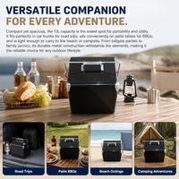Glacière rétro en métal de 13 L, plusieurs options de couleurs, isotherme, portable pour le bureau, le camping
