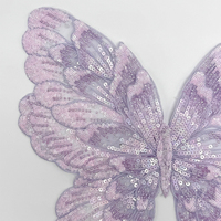 GCW-FL009 Applique papillon à paillettes dégradées violettes pour robe de mariée