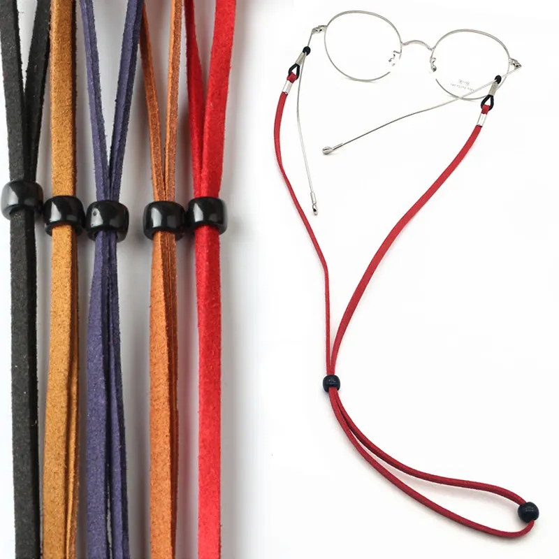 Glasses Cord Eye Glasses String Straps Necklace Glasses Cord Eyewear Retainer Lanyards Microfiber Leather Sports Adjustable Eye Glass Holder