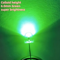 Diode LED Colloïdale Super Flux Haute Luminosité 6,0 mm Vert/Bleu/Jaune/Rouge/Orange/Ambre/Violet/Rose Certifiée CE RoHS Garantie 5 Ans Ra80
