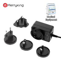 Adaptateur d'alimentation personnalisable Merryking 5V 9V 12V AC/DC avec prise interchangeable pour moniteurs en milieu médical