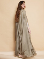 Ensemble Abaya en Satin Robe Maxi avec Cardigan Long Assorti Élégant Modeste Vêtements Islamiques pour les Occasions Quotidiennes et Formelles