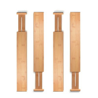 Écologique en bambou naturel, diviseur extensible et réglable pour tiroirs de cuisine, commode, chambre à coucher, salle de bain et bureau, offre spéciale