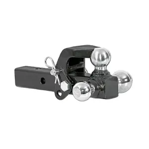 Heavy Duty Black Chrome Adjust Dual Ball Mount Hitch Towing Trailer Parts