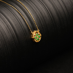 Collar de Jadeíta Feicui de Oro de 24K de Lujo Ortodoxo de Alta Calidad para Mujer, Certificado por Terceros, Ideal para Eventos de Gala - Product Image 5