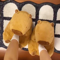 Vente en gros de pantoufles en peluche Capybara chaussures d'intérieur en peluche animal moelleux chaussons Capybara en peluche chaussons en peluche Capybara personnalisés