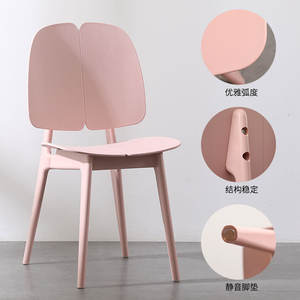 Silla de Comedor de Plástico Estilo Nórdico, Rosa, Gris, Amarillo, Estable, para Uso Doméstico por Adultos - Product Image 4