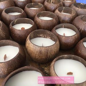 Vela de coco respetuosa con el medio ambiente, cuenco de concha de coco, tazón de cera con aroma de coco - Product Image 2