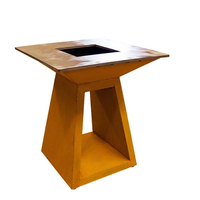 Vente en gros Tables de barbecue en acier corten personnalisables pour la cuisson en plein air pour la combustion du bois de chauffage