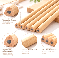 Crayons de 7 pouces en bois de peuplier, triangulaires, de qualité supérieure, avec logo personnalisé, emballage pour bureau, enfants, hôtel, FSC EN71