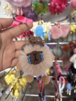 Porte-clés Monstre en Peluche Adorable avec Clochette, Breloque de Sac en Fausse Fourrure Douce pour Femme, Pendentif Jouet en Peluche Mignon, Décoration de Sac ou de Voiture