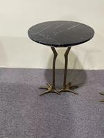 Tables basses et d'appoint rondes modernes de luxe, cadre en acier inoxydable doré, plateau en métal, ensemble de meubles de salon personnalisable