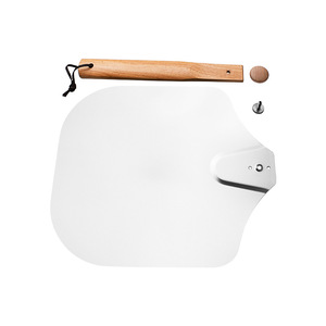 Aluminum Pizza Spatula 12 Inch Foldable Wooden Handle Baking Transfer Tool For Pizzas And Cakes - Product Image 2
