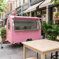 Mini camion de restauration mobile rond équipé d'une machine à hamburgers, à glaces, à toasts et à boissons, remorque alimentaire pour entreprise personnelle